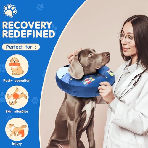 Soft-Dog-Cone-Collar-Alternative-Adjustable-Recovery-Collar-for-Post-Surgery-Neck-Donut-E-Collar-for-Small-Medium-Large-Dogs-Comfy-Elizabethan-Collar-Substitute Soft Dog Cone Collar Alternative Adjustable Recovery Collar for Post Surgery Neck Donut E Collar for Small Medium Large Dogs Comfy Elizabethan Collar Substitute