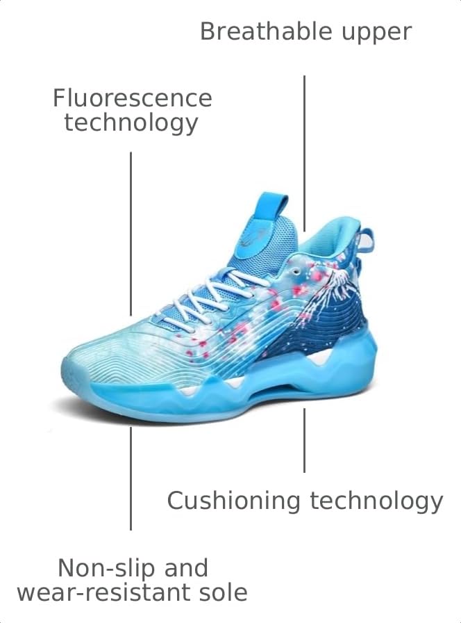 Image of Women Men Basketball Shoes Fashion Running Sneakers Colorful Painting Sport Shoe