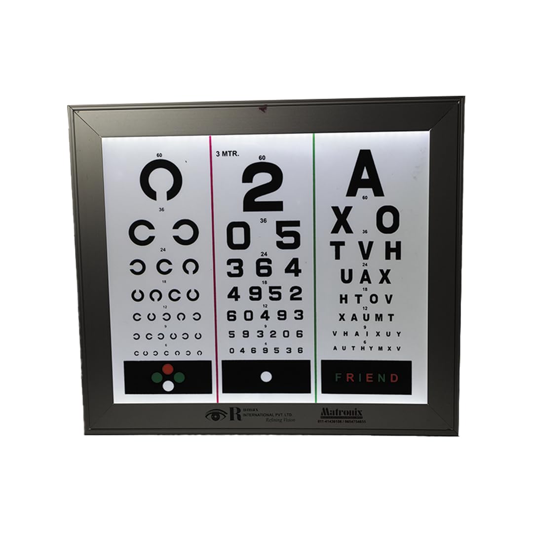 Vision Chart 3-Section by Matronix for Optometrist - Accurate Eye Examination Tool 1