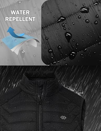 MoFiz Men's Vest Lined Puffer Vest Sleeveless Mock Neck Down Jacket Running Vest Travel Winter windbreak Coat4