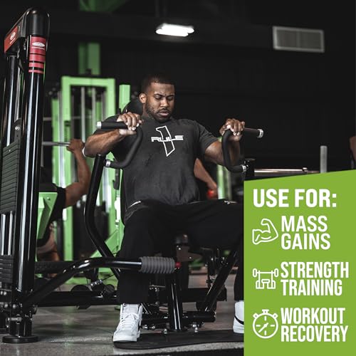 rule 1 mass gainer - high-calorie weight gain formula with 1220 calories 250g complex carb blend 40g all-whey protein per serving 8 servings vanilla crme