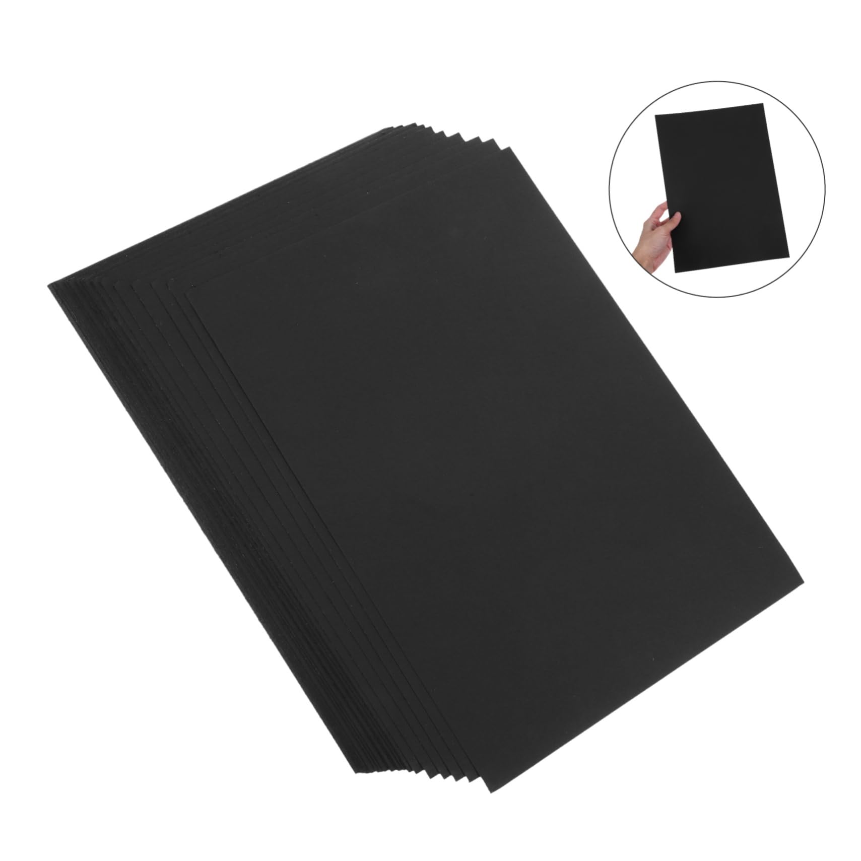 Papier Cartonné Noir A4 50 Pièces, Papier Papier Épais