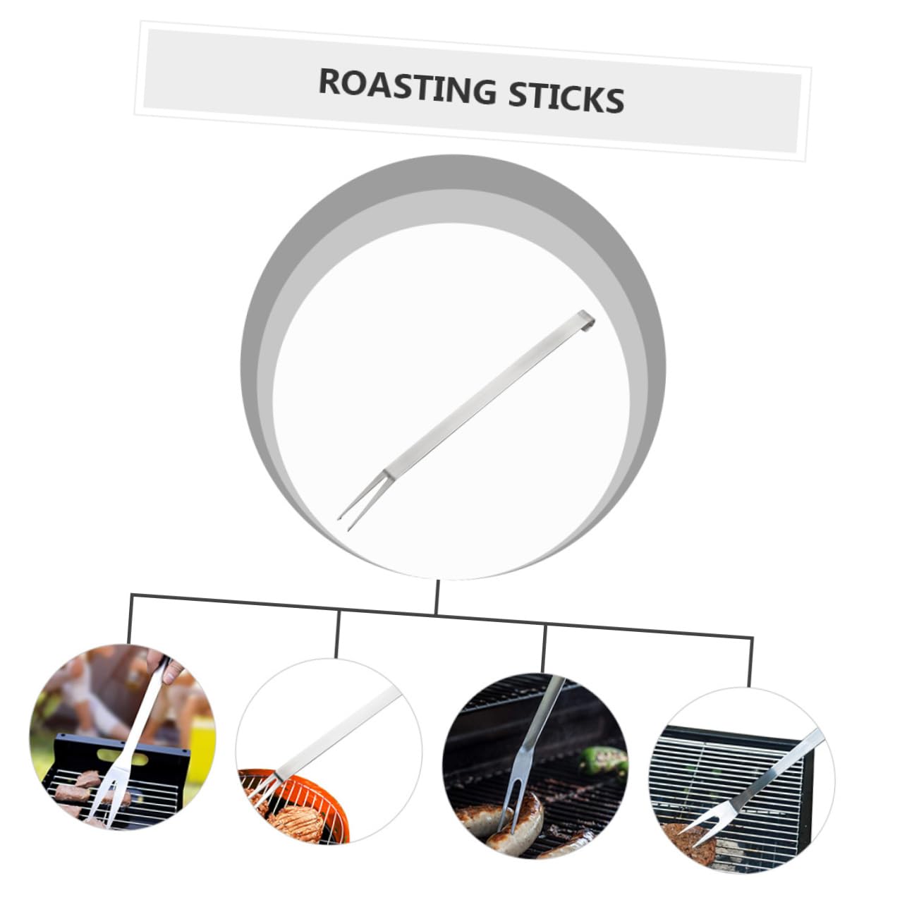 Toyvian 2 Set Forchetta Da Barbecue Inossidabile Scanalato Grigliare All'aperto Forchette Argenteria Forks Utensili Barbecue Forchetta Da Griglia Forchette Da Servizio Argento 2 Pezzi * 2