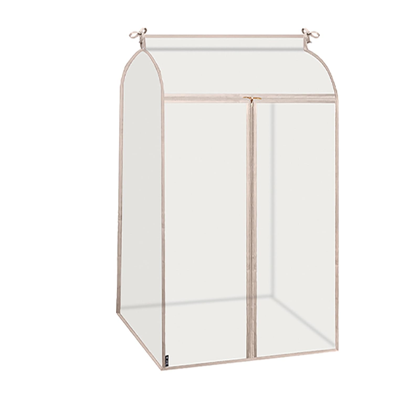 Garment bag, Transparent Three-dimensional, Hanging Clothing Storage Cover, Three-way Zipper, Fully Enclosed(Beige,53 * 53 * 120cm/21 * 21 * 47in)