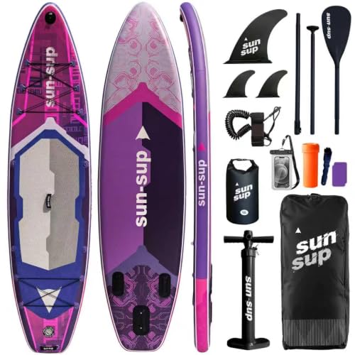 Image of Inflatable Stand Up Paddle Board Extra Wide SUP Board with Removable Fin with Premium SUP Paddle Board Accessories, Wide Stable Design, Non-Slip Comfort Deck for Youth & Adults