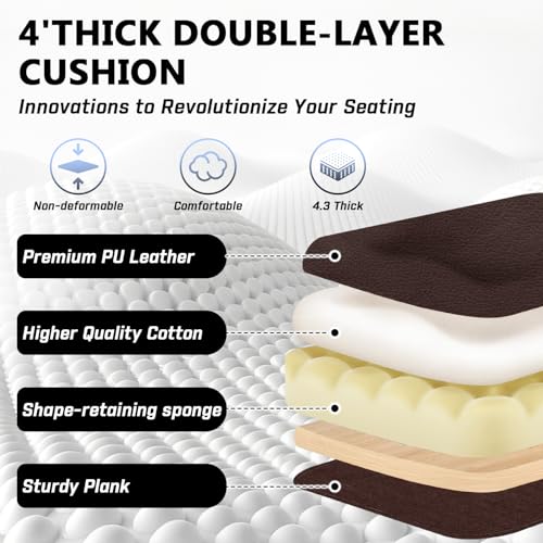 Image of 400lbs Executive Office Chair with Foot Rest for Heavy People, Ergonomic Big and Tall Desk Chair with Adjustable Headrest, High Back PU Leather Comfy Heavy Duty Computer Chair