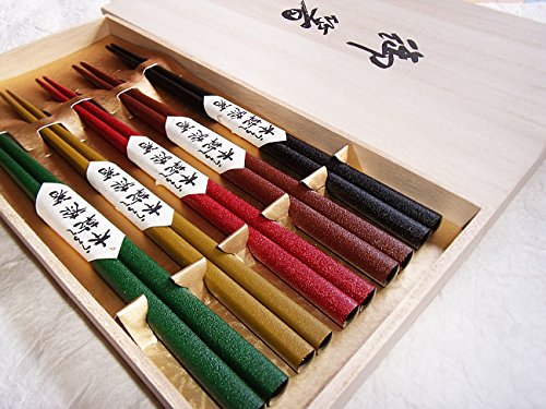 Amazon｜輪島漆塗箸 本乾漆塗り箸 桐箱入り5膳セット｜箸 オンライン通販