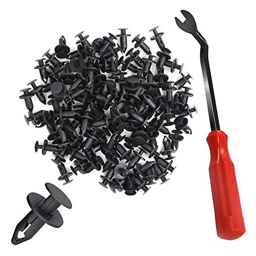 YuCool 100 piezas de nailon con clips para remaches y accesorios de montaje para muebles de automóvil, kit de tornillos de expansión de 8 mm + 1 quitador de cierres de plástico