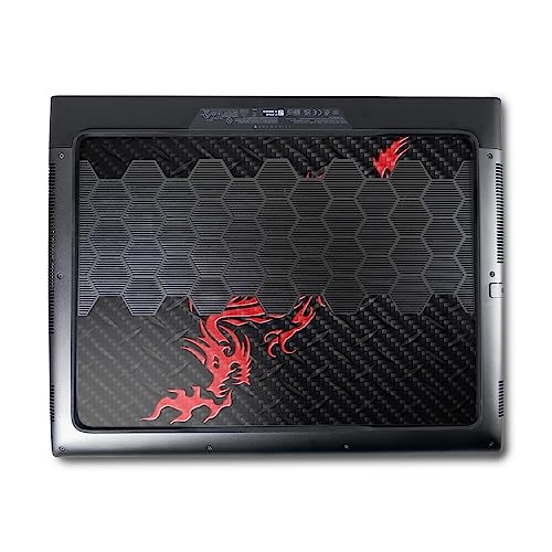 Image of MightySkins Carbon Fiber Skin Compatible with Alienware M18 R1 (2023) Full Wrap Kit - Red Dragon | Protective, Durable Textured Carbon Fiber Finish | Easy to Apply & Change Styles | Made in The USA