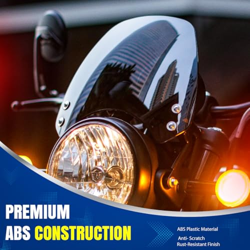 Image of OTO2EYE Hunter 350 Visor Glass | Unbreakable Headlight Bolt Visor | Windshield Protector| Wind Deflector for Bike Styling Fairing Kit (Glass) (Glass Visor)