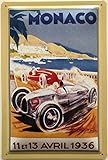  Deko7 - Cartel de Chapa (30 x 20 cm), diseño de Grand Prix de Monaco 1936