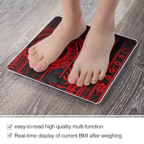 Báscula digital para baño negra y roja de vidrio templado miniatura 5
