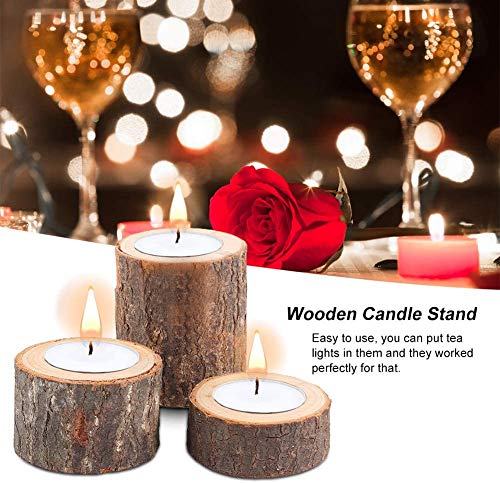 Yikko Wooden Tea Light Candle Holders, Personalized Wooden Votive Tealight Holder For Wedding Centerpieces For Table, Wedding |Birthday Party |Valentine's Day |Home Decoration - Set Of 3 #TOP4