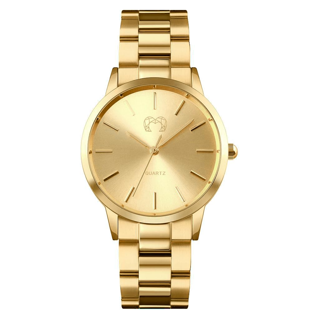 MARLION JEWELS Reloj de Mujer Elegante con Pulsera de eslabones metálicos y Minimalista, Resistente al Agua 3ATM. Reloj Original con maquinaria de Cuarzo