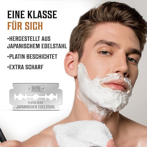 oppelschneidige Rasierklingen, 100 Stück, für Herren, Sicherheitsrasierklingen für Rasieren, Platin, japanischer Edelstahl – Ansicht 3