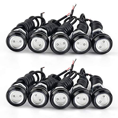 YITAMOTOR 10x Eagle Eye LED Bulbs 23mm 9W Car Motorcycle Daytime Running DRLs Backup Back up Fog Signal Reverse Power Wheel Grill Light (Green)