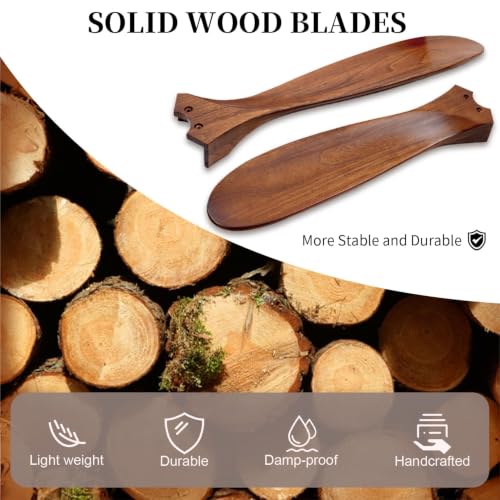 Image of Obabala 52 Inch Ceiling Fan No Light, Wood Indoor Outdoor Ceiling Fans Without Lights, Modern Propeller Exterior 3 Blade Wooden Fan for Patios Bedroom Living Room Porch(Walnut)