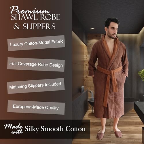 Faccia dei Colori Cotton Bathrobe & Slippers Set – Egyptian Cotton Modal Blend – European Craftsmanship4