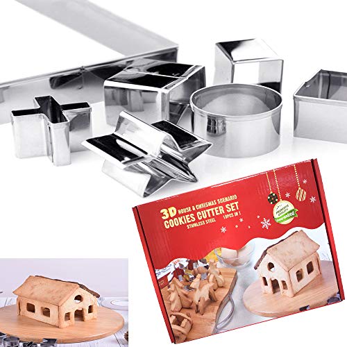 QISF Set di 18 Formine per Biscotti, 3D Acciaio