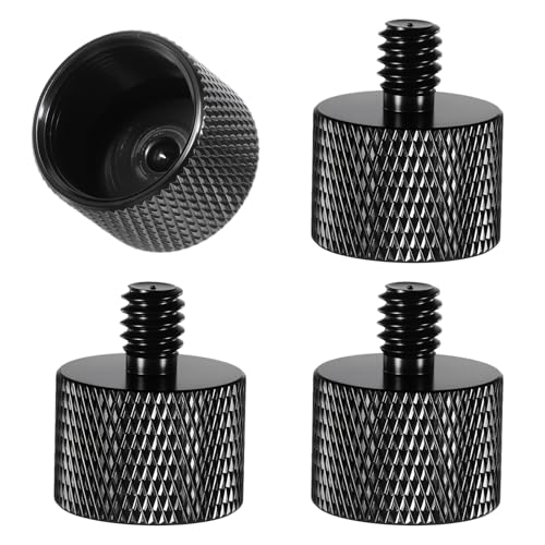 4 Stück Mikrofonständer Adapter 5/8\ auf 1/4\ Mic Stand Adapter Stativ Schraube Adapter, Gewindeadapter Stativ Schraube Adapters für Kamera,Lautsprecher,Kamerastative
