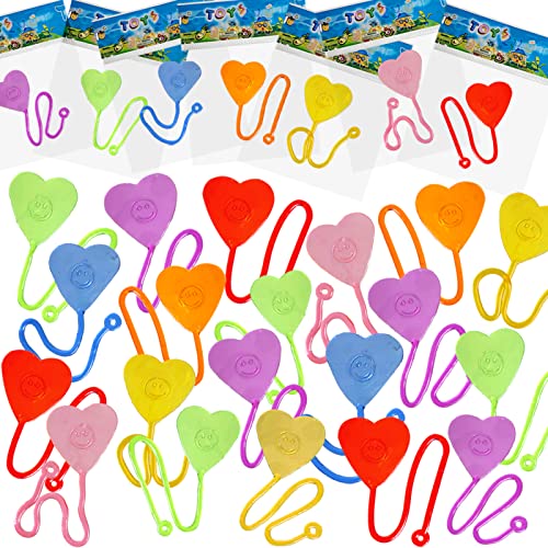 ZeQinToy Valentines Day Gifts for Kids, 56pcs Love-Heart Styles Sticky Hands Stretchy Toys for Valentine Party Favors, School Classroom Exchange Gifts Party Supplies for Toddlers Girls Boys