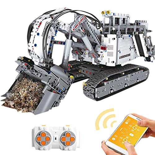 ZJLA Technik Bagger Bausteine 4062 Klemmbausteine 2.4G Dual RC Crawler Bagger mit 9 Motoren Kit Kompatibel mit Lego…