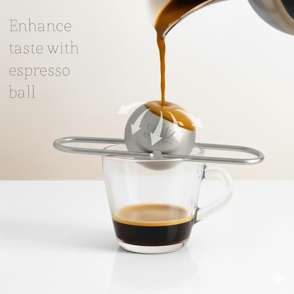 Edelstahl-Kühlkugel für Kaffeeliebhaber, goldfarben, silberfarben, Java-Kugel, Brühkugel (Silber)