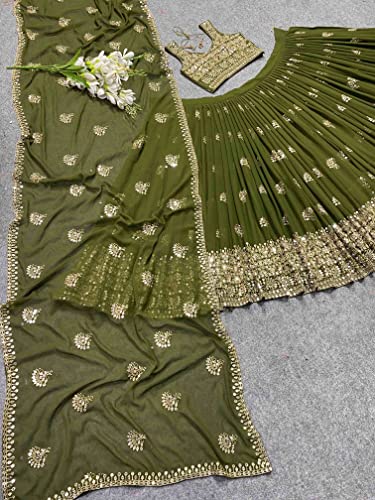 Image of DhrishafashionWOMEN'S Georgette Semi-Stiched lehnga (SF-ver12no Purple1 Free Size)