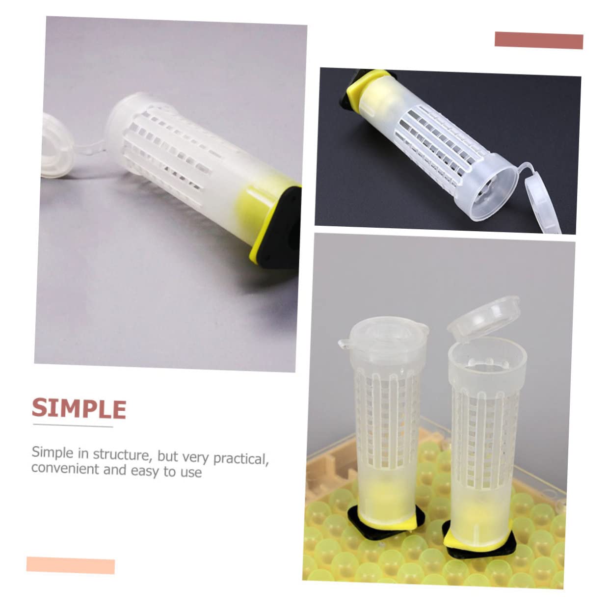 UPKOCH 20 Stück Bienenköniginnenkäfig Imkerwerkzeug für die Bienenzucht, Professioneller Königinnenzucht Schutzkäfig und Bienentransport, Langlebiges Imkereibedarf Zubehör, 7,8 x 2,6 cm