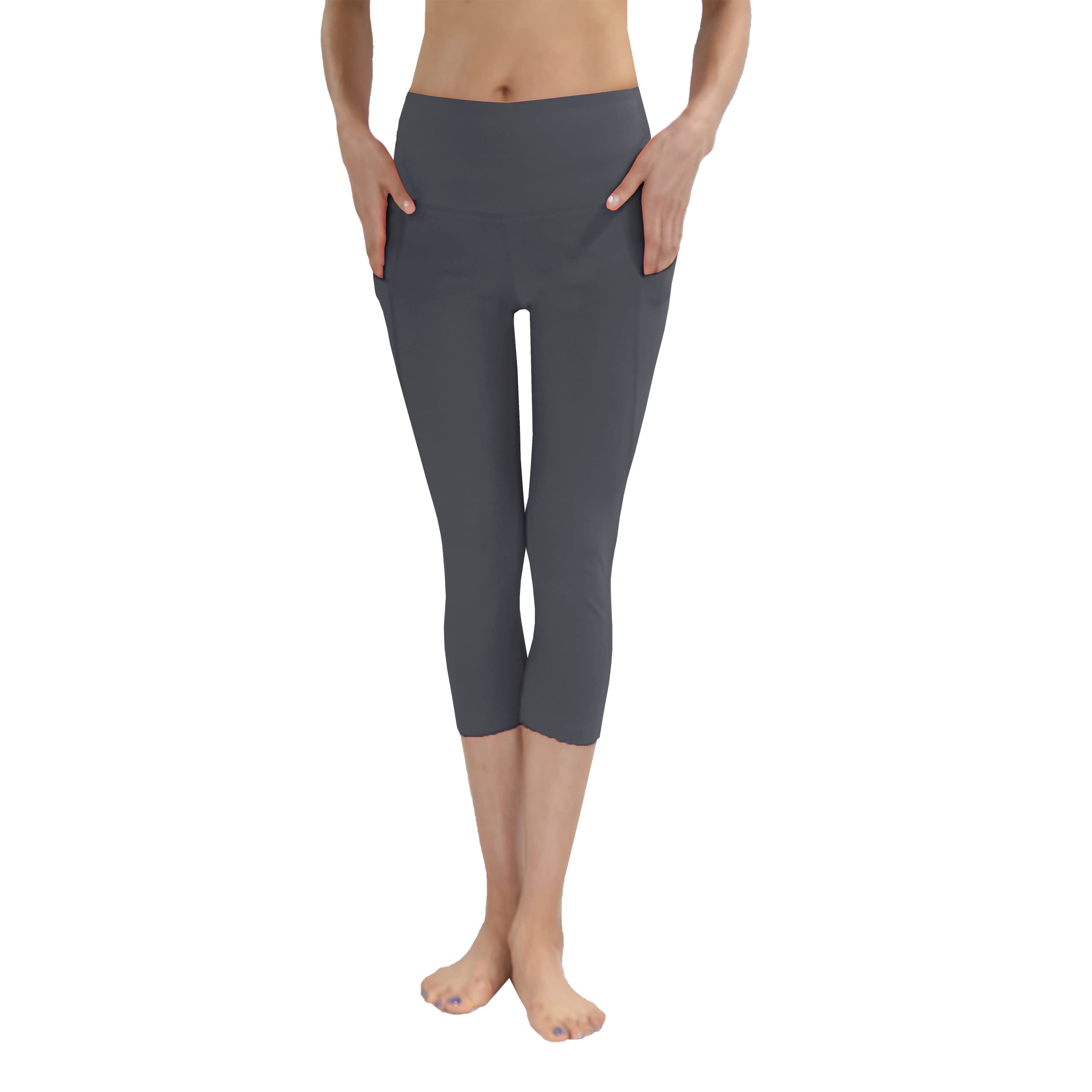 Women UPF 50+ Capri Leggings Rash Guard Side Pockets Pants Beach Swimsuit Bathing Swim Bottom-image-1