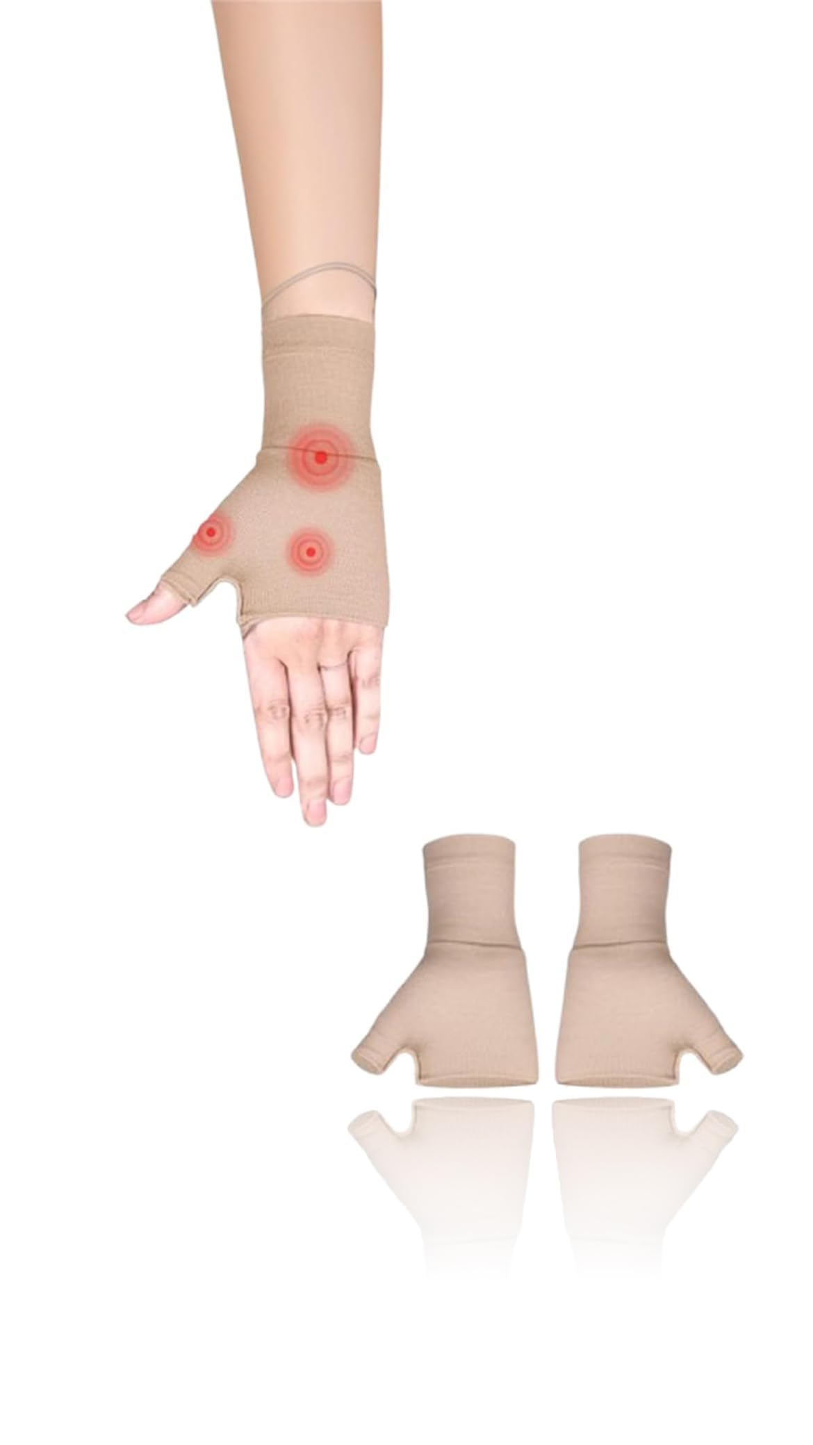 Sweet seven Supportive Wrist and Thumb Braces for Arthritis & Joint Pain Relief | Sports & Hand Instability Support | Enhance Circulation | Men & Women | 1 Pair, Medium, Beige