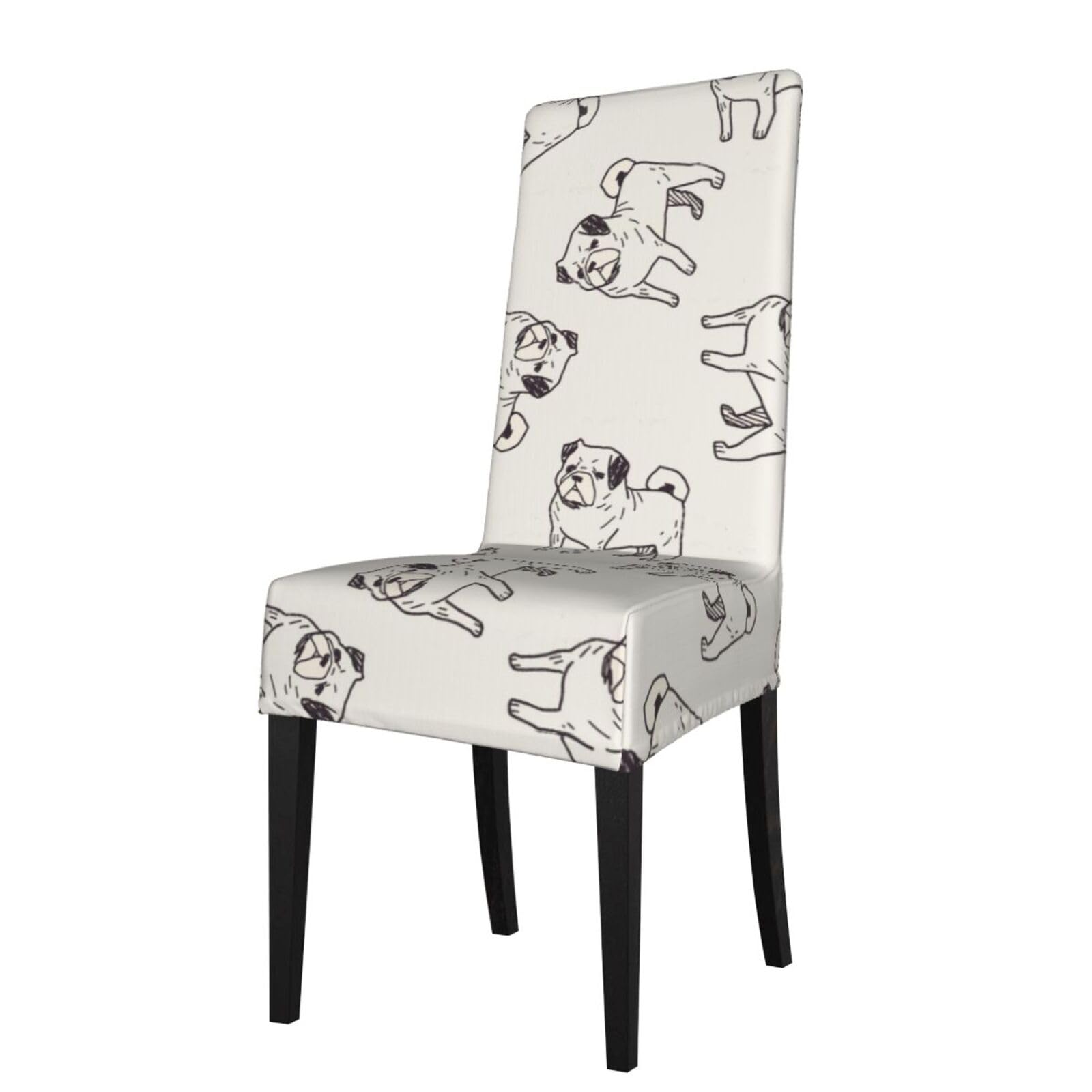 Lkymoh As Picture Dog Doodle Pattern, Chair Covers Stretch Chair Slipcovers For Dining Room, For Party Pet Protection Universal Fit Soft Polyester