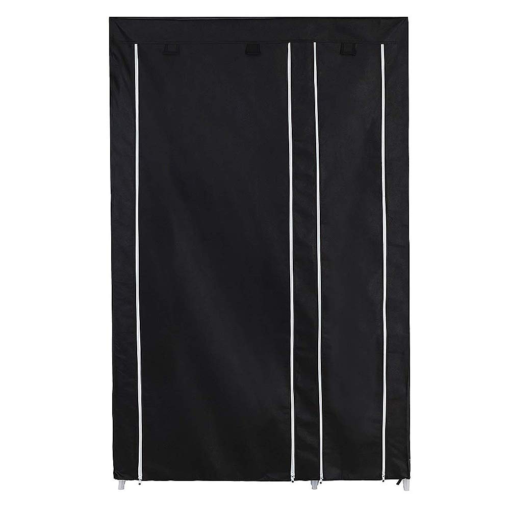 Armario de tela plegable (172*105*43cm), Aramrio de Tela, Armario Portátil con Varillas para Colgar, Armario/ropero/Guardarropa, Perchero, Plegable, Guardarropa, Armario zapatero de una puerta 5