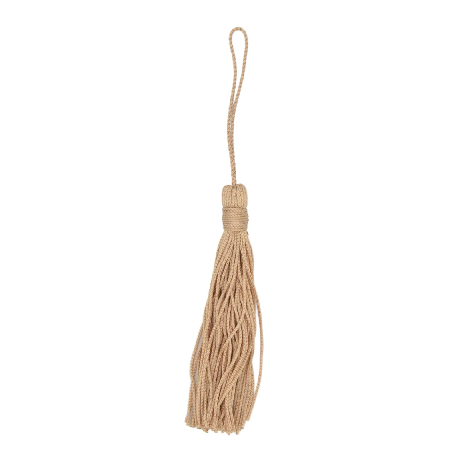 celloexpress Key Tassels 100mm/10cm - Curtains, Bookmarks, Gifting, Crafts (Beige 6801, Pack of 10)
