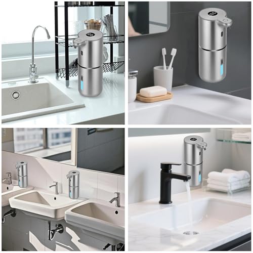 Image of OHIFAST Touchless Automatic Liquid Soap Dispenser, USB Rechargeable, Intelligent Hand Soap Dispenser, 6 Levels Adjustable 380ml, Wall Mount for Accessories