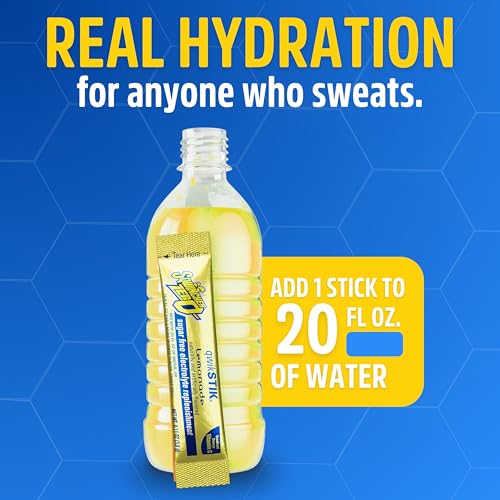Image of Sqwincher Zero Qwik Stik, Lemonade, Sugar Free, Low Calorie, Low Sodium Electrolyte Powder Hydration Drink Mix, .11 0z Packet (Pack of 50)