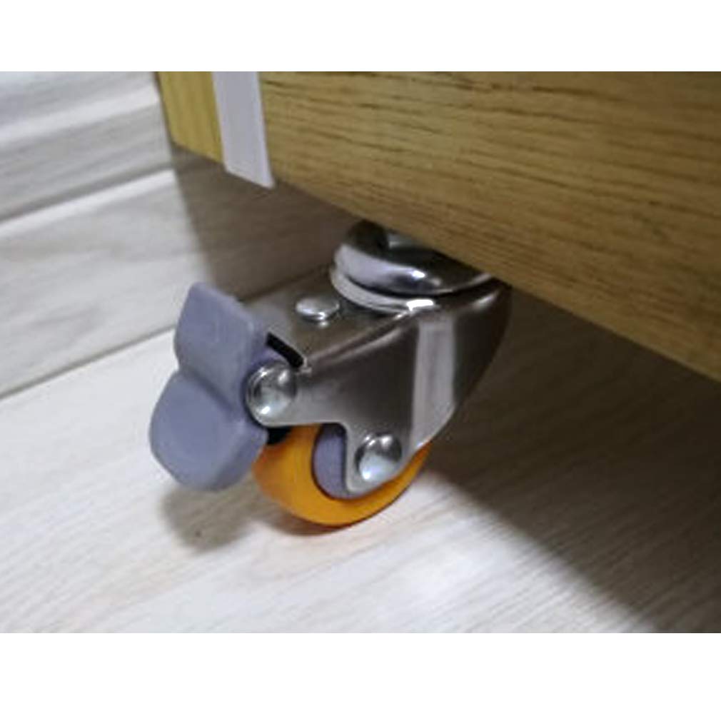 Koło meblowe, ciężkie kółka - 4 kółka z płytą obrotową, materiał PC - rolki, metalowe koło meblowe z płytą 360°, żółte, ciche, odporne na zużycie, capa
