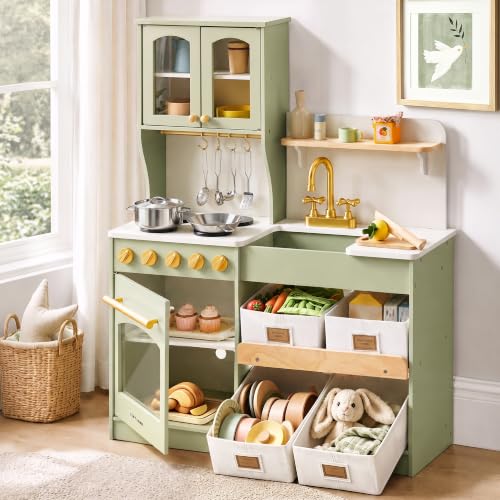 Tiny Land Wooden Play Kitchen for Kids with Toy...