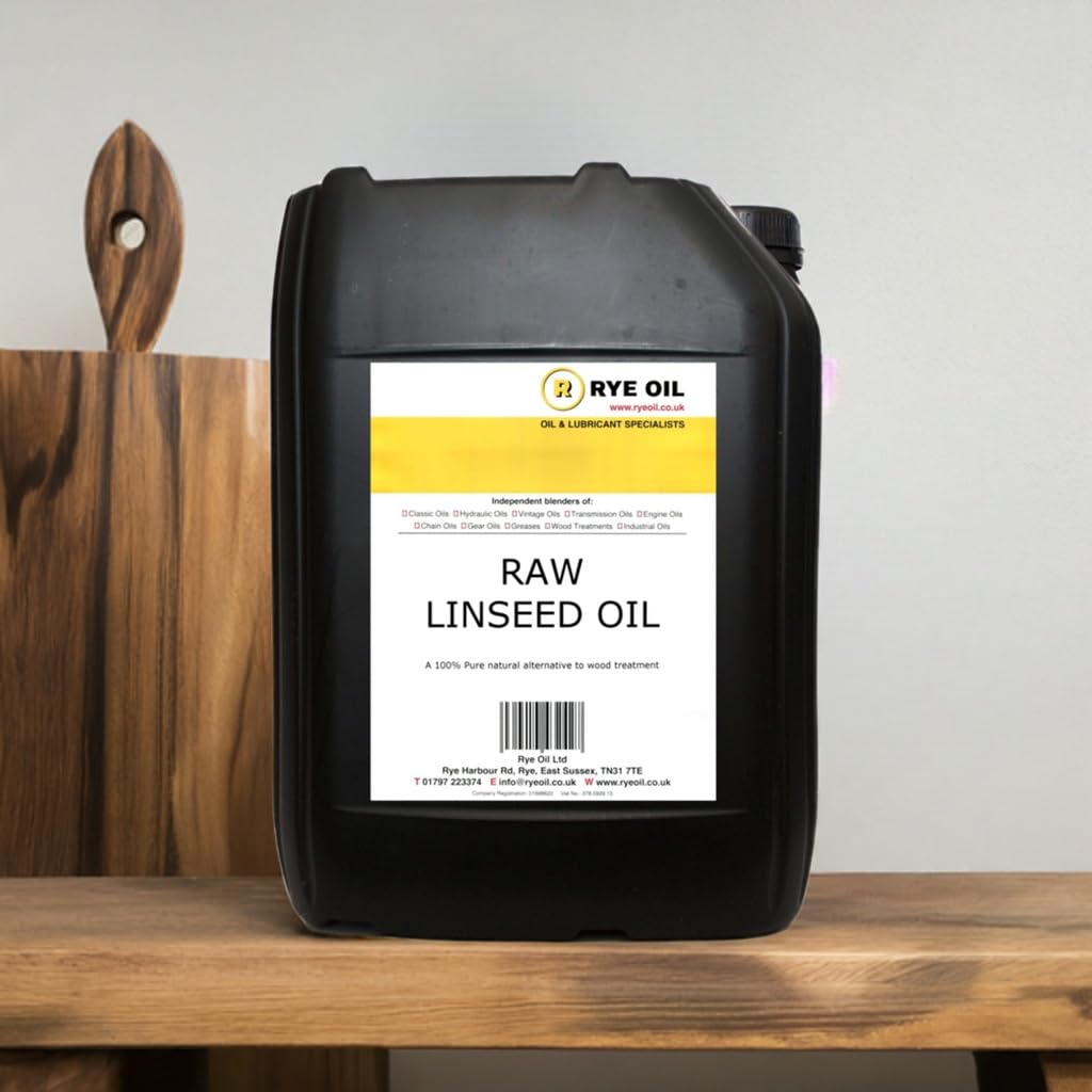 Rye Oil Ltd Tan Rye Oil Raw Linseed Oil, 100% Pure Natural Wood Treatment, 5 Litres