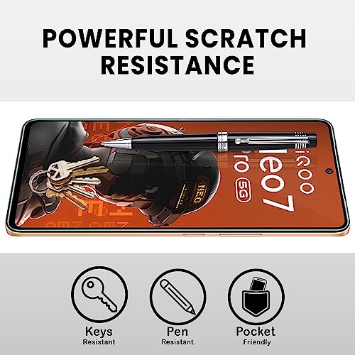 Image of FIRST MART Tempered Glass for iQOO Neo 7 Pro, Neo 7, iQOO 11 and 9T, 9H 0.3 mm Full-Glue Screen Protector with Cable Protector, 3D Edge-to-Edge, HD Clear, Case-Friendly, Black, Pack of 1