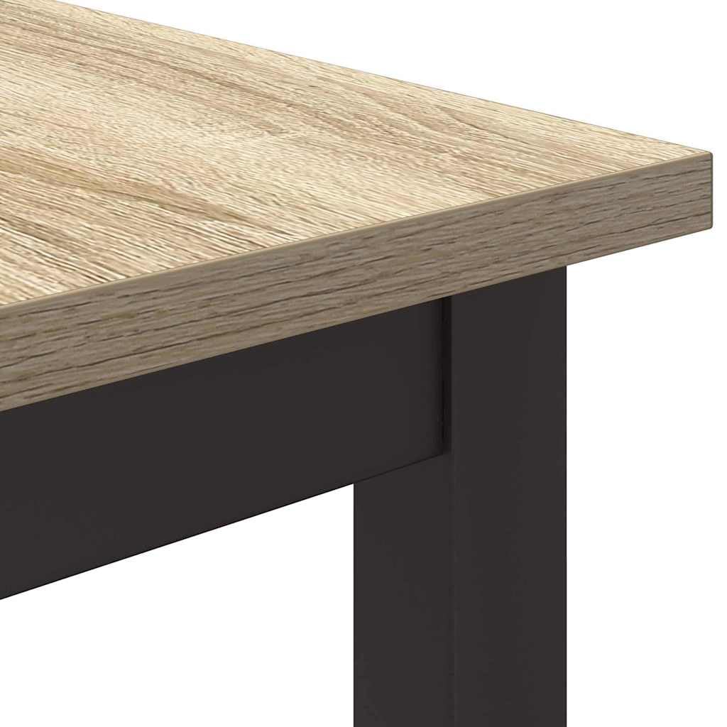 Mesa de trabajo genérica regulable en altura 100 x 50 x 76,5 cm, escritorio moderno de madera de ingeniería y acero, mesa de estudio robusta para salón u oficina