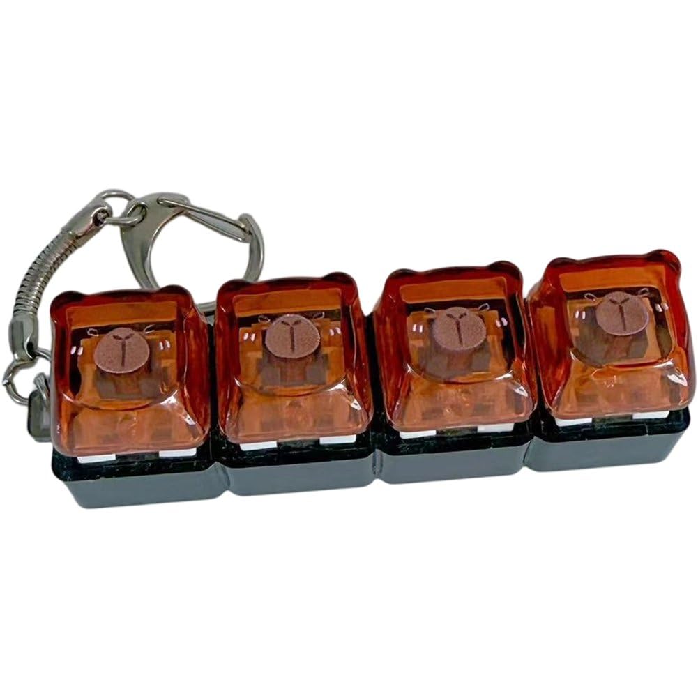 Hrippy Keyboard Keychain, Fidget Keyboard Clicker Fidget Toy Pendant for Stress Relief and Bag Ornament