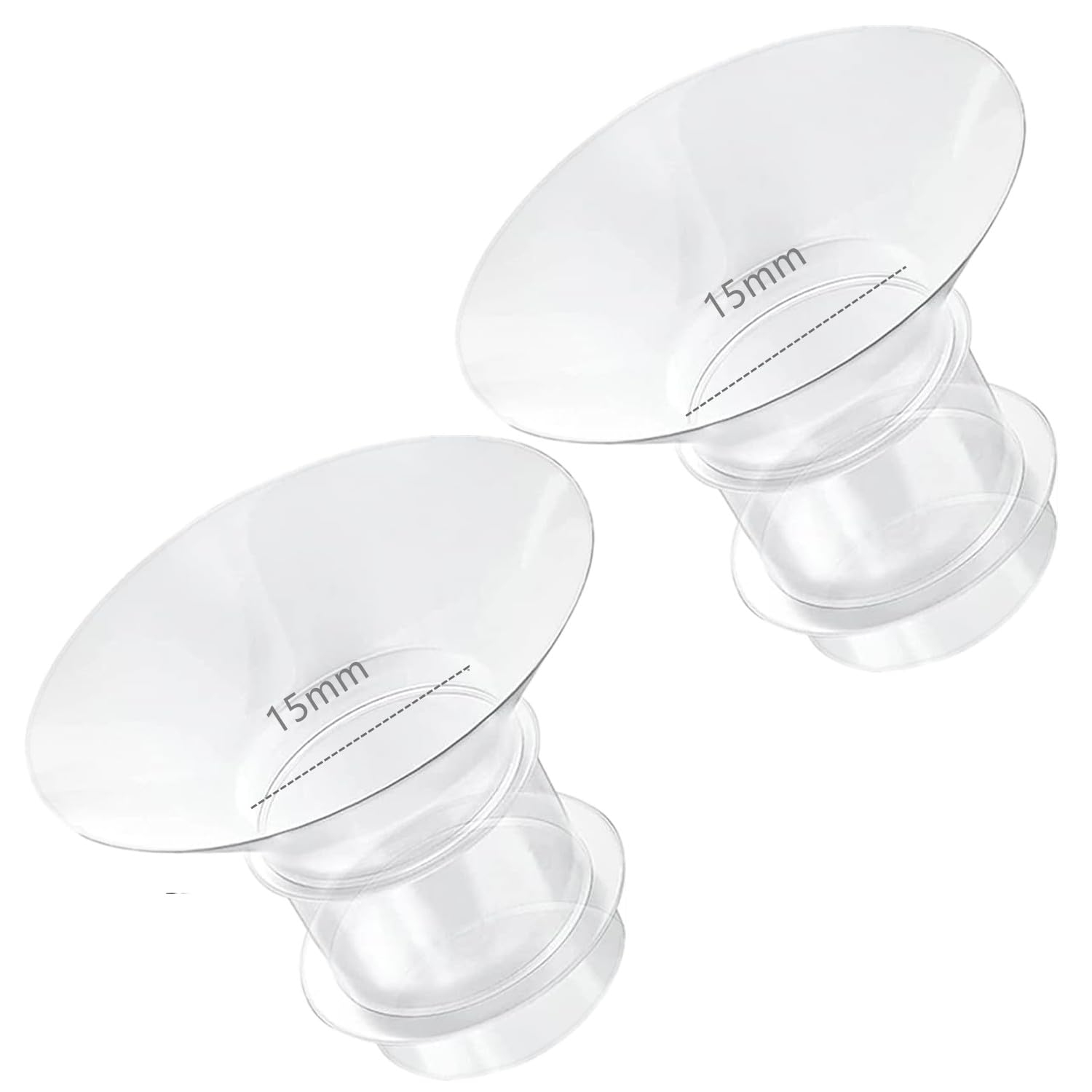 2PCS Flange Insert 15mm Compatible with Medela/Spectra/Willow/TSRETE/Momcozy S9/S12/S9Pro/S12Pro Breastpump 24mm Shields, Reduce 24mm Nipple Tunnel Down to Correct Size, Pump Parts Replace