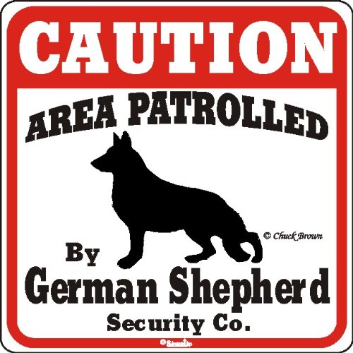 Dog Yard Sign Caution Area Patrolled by German Shepherd Security Company-picture-25