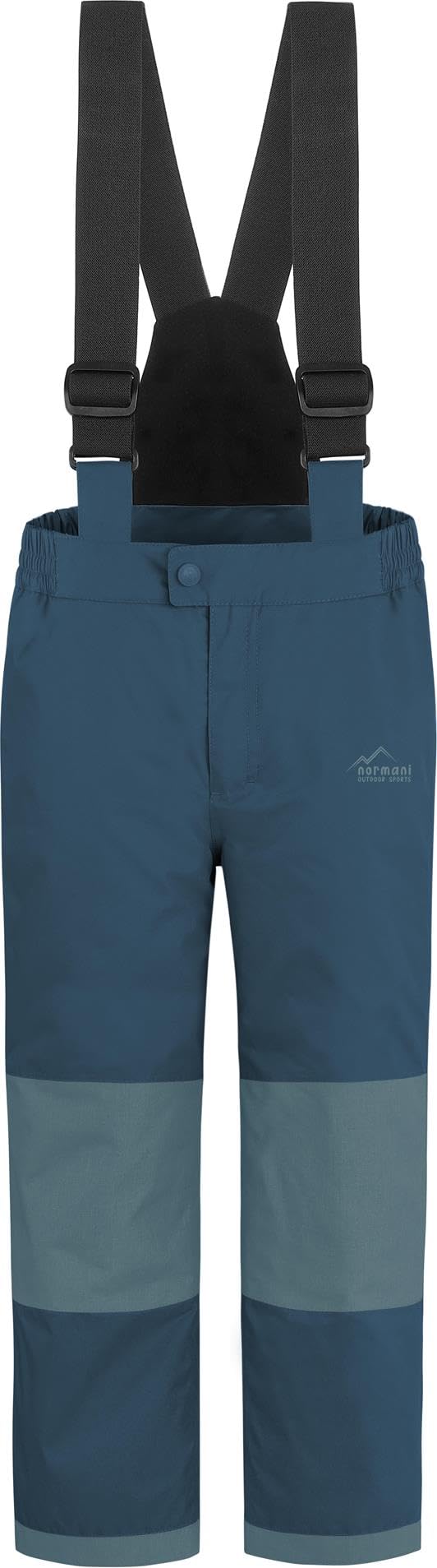 normani Kinder Winterhose mit Hosenträgern - wasserdichte Schneehose Skihose gefütterte Thermohose mit abnehmbaren Hosenträgern für Junge und Mädchen