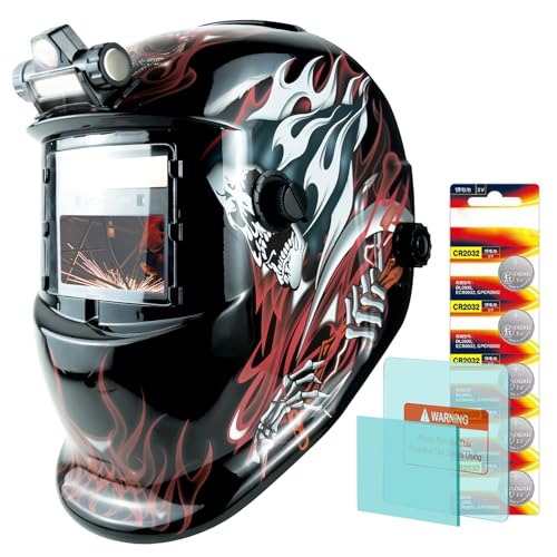Image of TRQWH Welding Helmet with Light True Color Auto Darkening Welding Helmets for Men Solar Powered Welding Hood with 2 Arc Sensor Wide Shade 4 /9-13 for TIG MIG ARC Cool Welder Mask