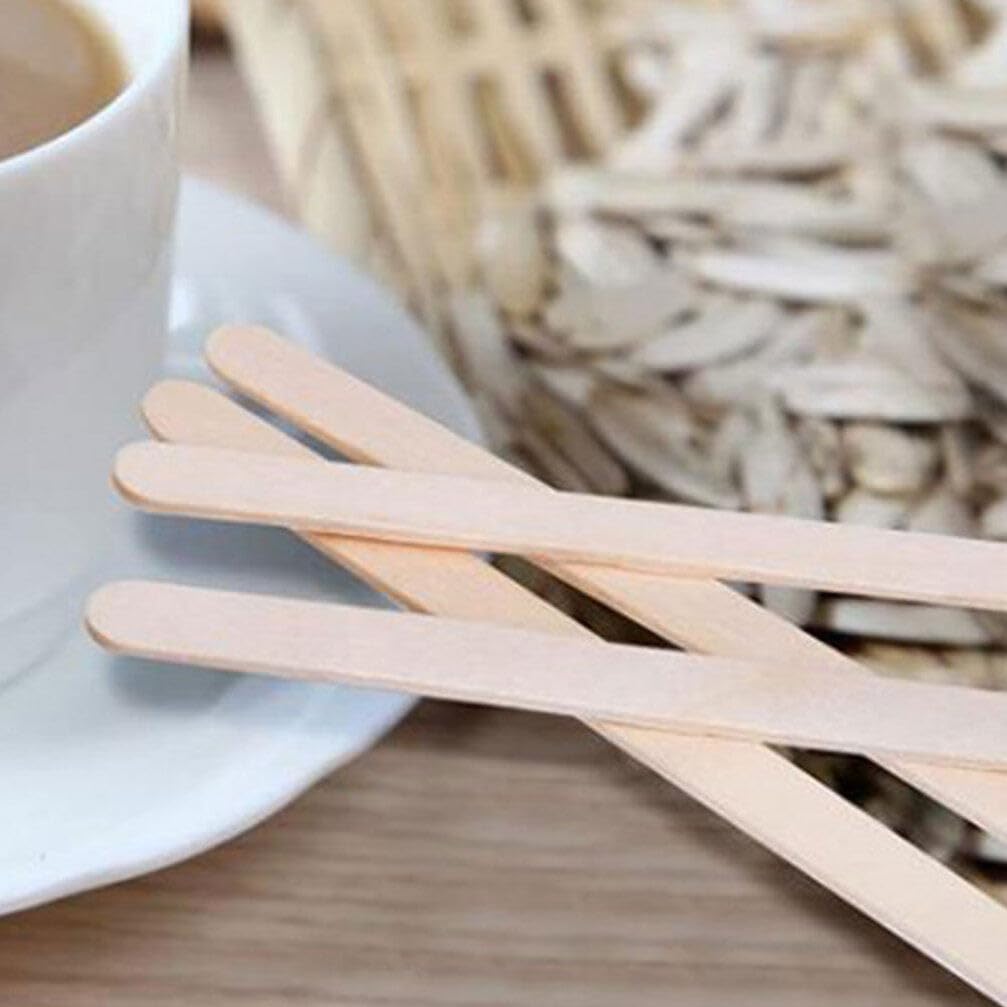 Generic Long Wooden Coffee Stirrers 500pcs Beverage Stirring Rods Disposable Stir Sticks Drink Mixing Sticks Wood Stirrer Sticks Swizzle Sticks Drinking Cocktail Stirrers Bar Cafe Supplies, Beige