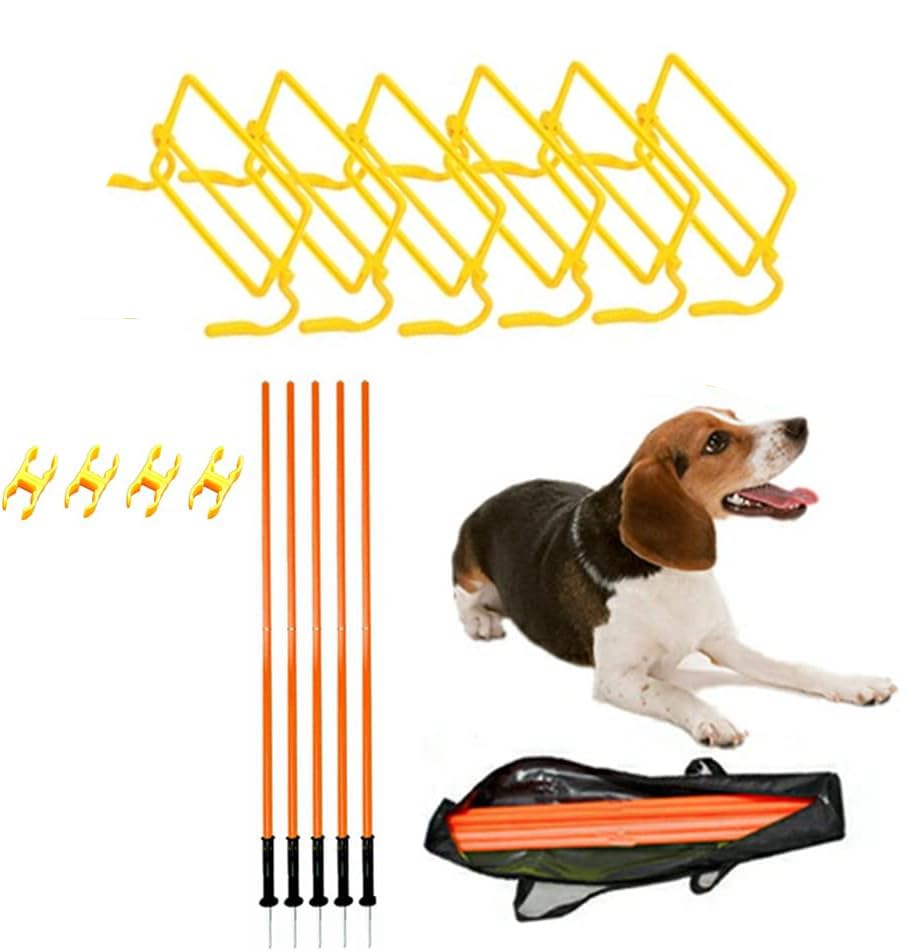 Amazon | ドッグ アジリティ 犬用 障害物 自立式 ミニハードル 6台