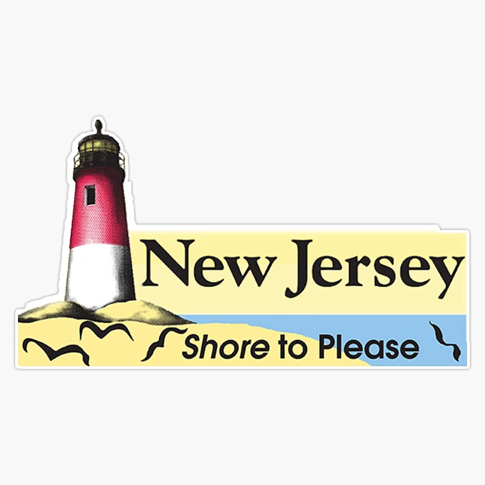 New Jersey"Shore To Please" Vinyl Sticker Waterproof Bumper Sticker Laptop Window Decal 5"