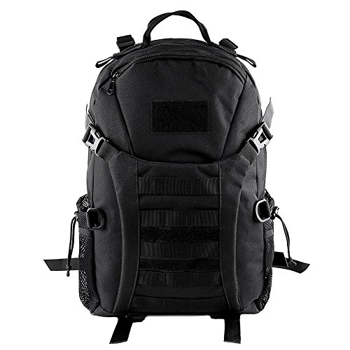 HUKOER 35L/45L Military Tactical Backpack -Tactical Assault Molle Rucksacks Waterproof Expandable Hunting Backpack Outdoor Daypack for Hiking Camping Trekking Hunting Bag (Black-35L)